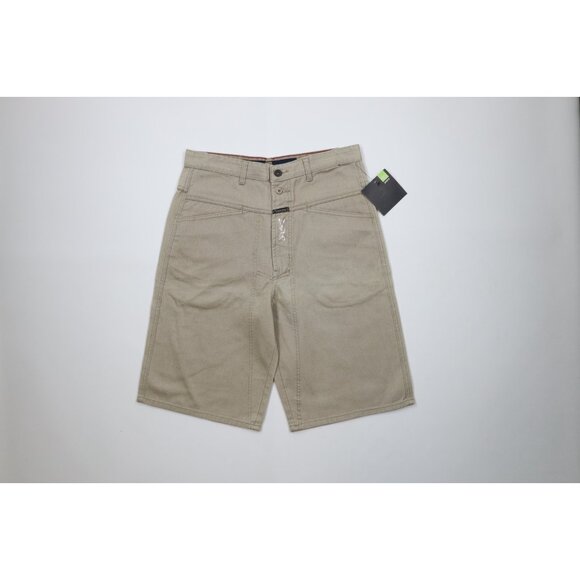 Deadstock Vtg 90s Marithe Francois Girbaud Mens 32 Baggy Denim Jean Shorts Beige - Picture 1 of 16